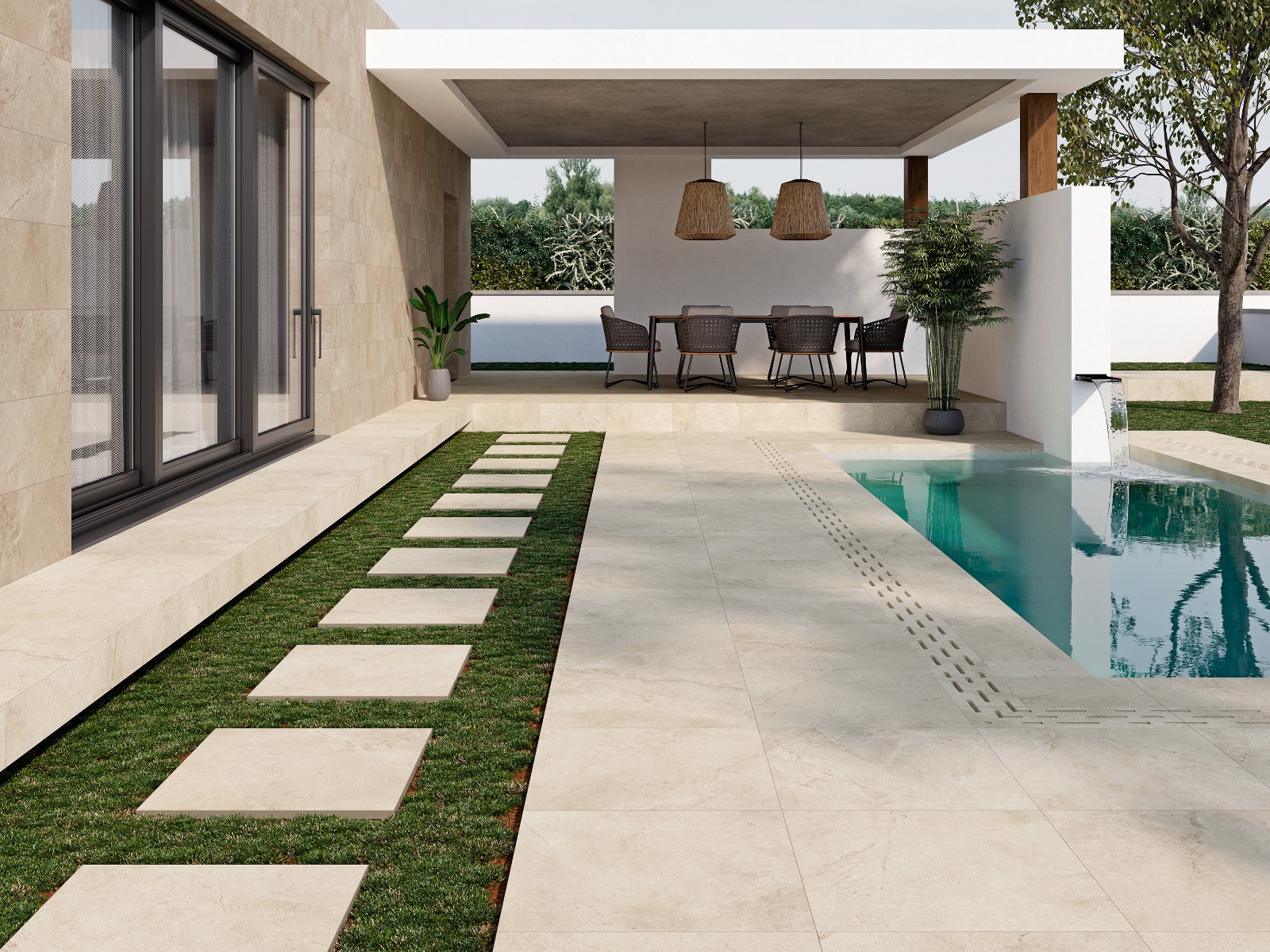 BROOK BONE 100X100 CM MATT PORCELAIN TILES