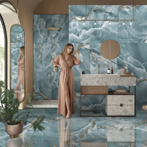 DAZZLE ONYX TURQUOISE 80X120 CM HIGH GLOSS TILE